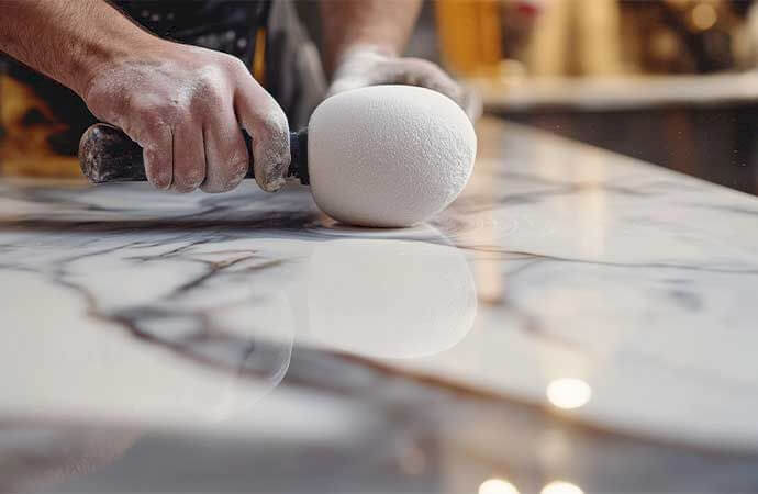 Fases de um projeto de renovação de mármore em Portugal