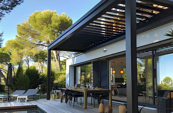 Fases de instalação de uma pérgola bioclimática com a Avenir Obras Portugal